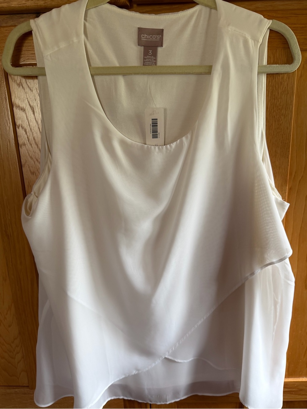 Chico's Cream Sleeveless Layered Top